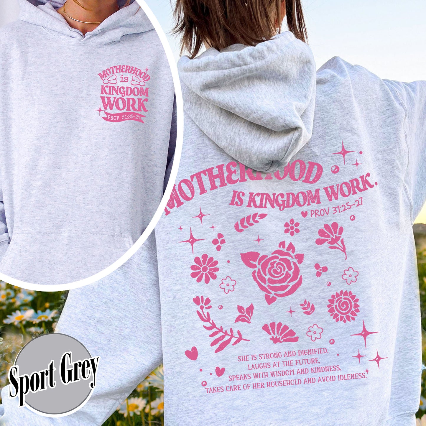 Mother’s Day Hoodie, Motherhood Is Kingdom Work Hoodie, Christian Mom Gift