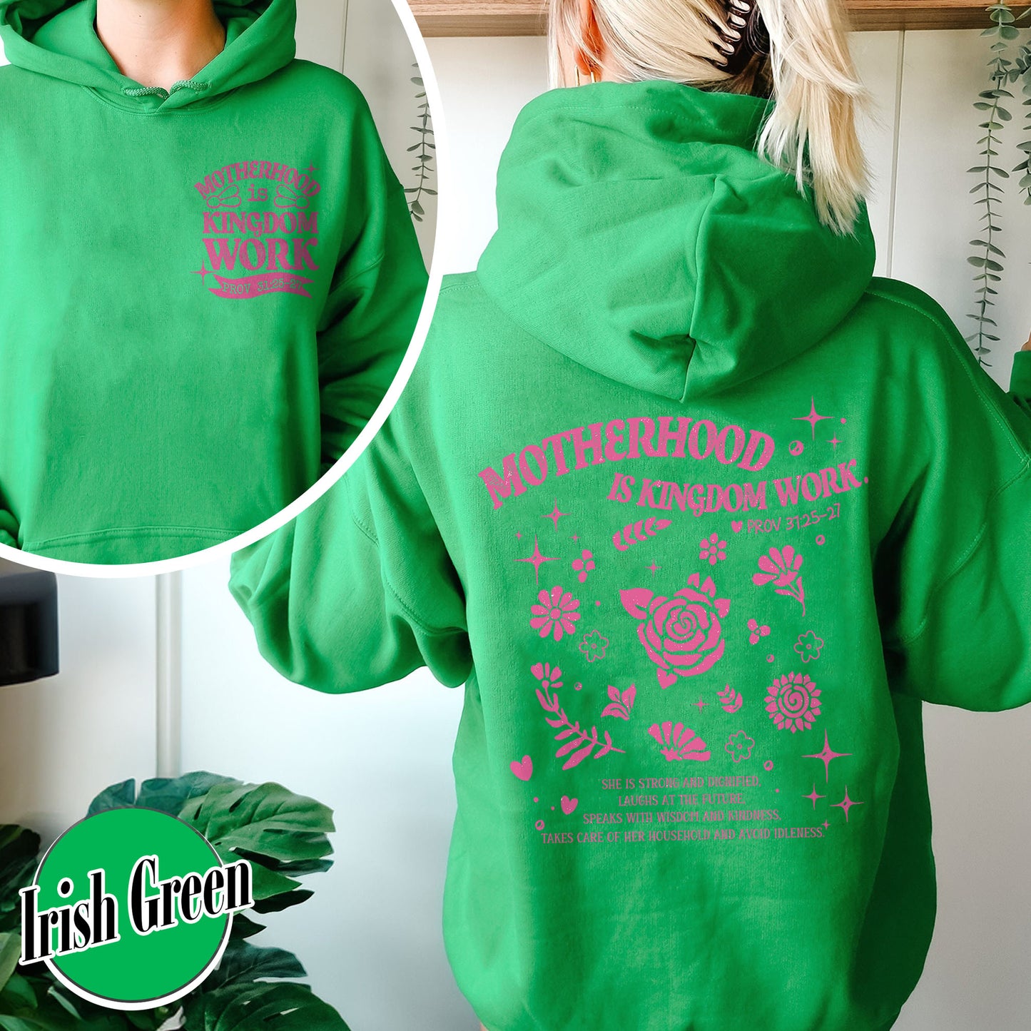 Mother’s Day Hoodie, Motherhood Is Kingdom Work Hoodie, Christian Mom Gift