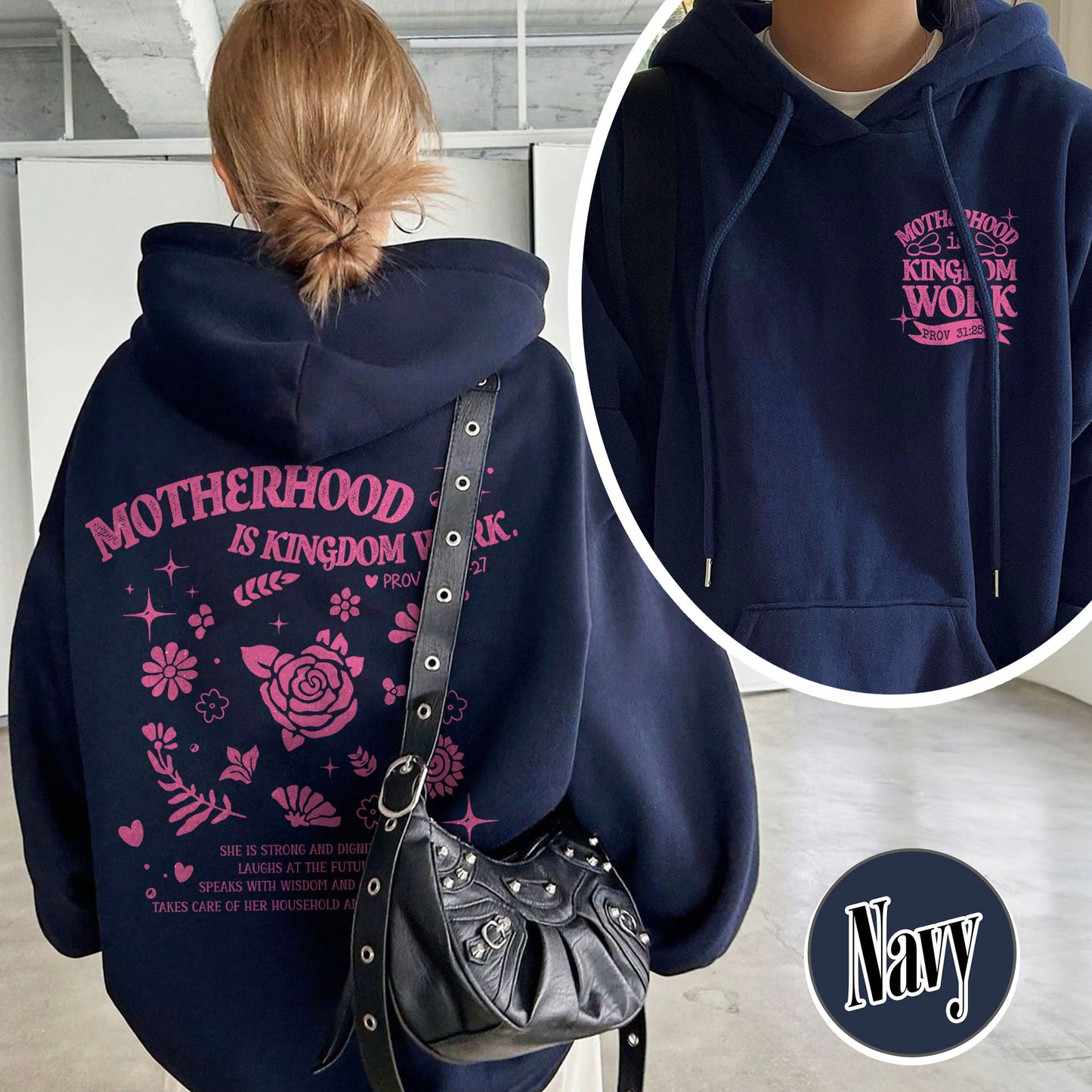 Mother’s Day Hoodie, Motherhood Is Kingdom Work Hoodie, Christian Mom Gift