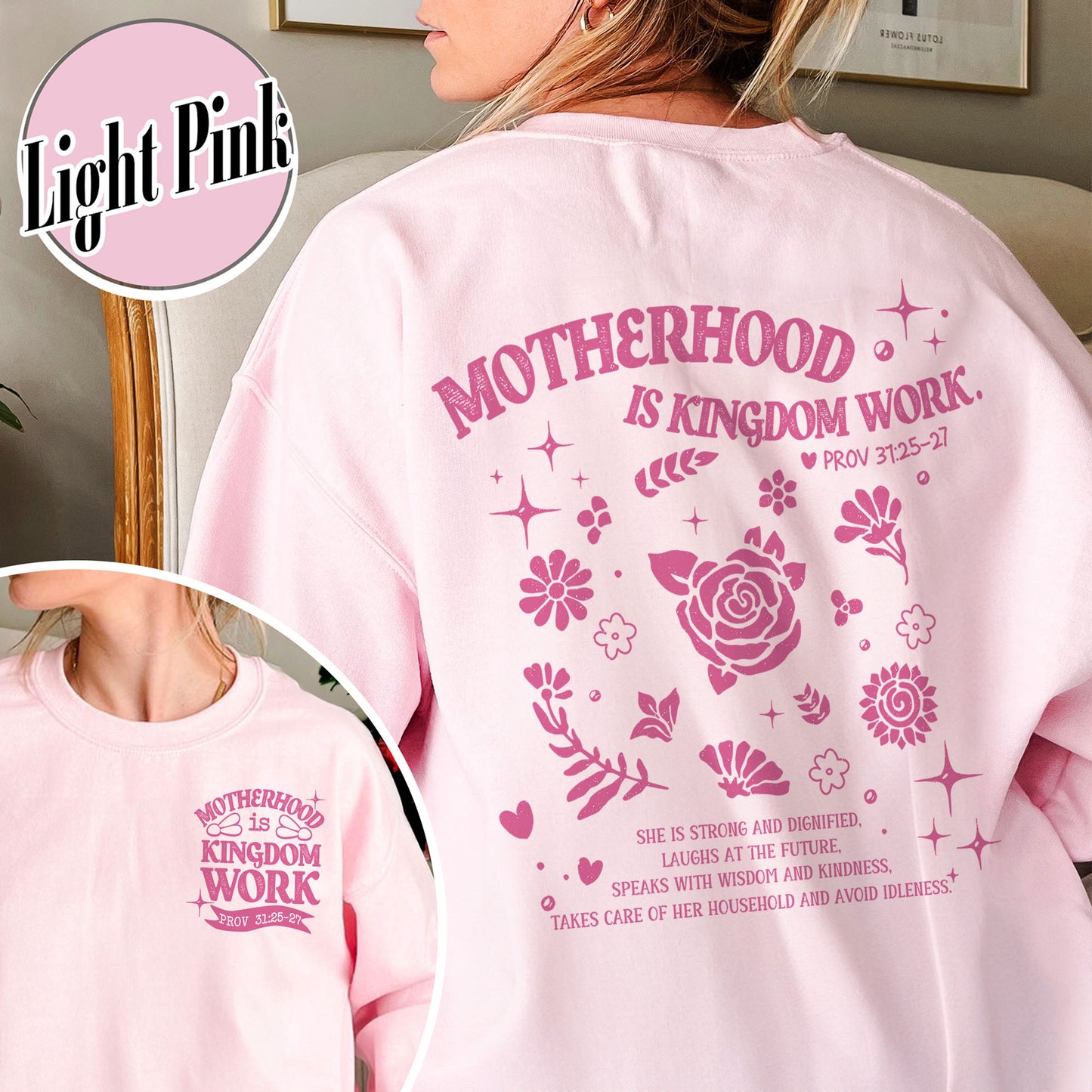 Mother’s Day Sweatshirt, Motherhood Is Kingdom Work Sweatshirt, Christian Mom Gift