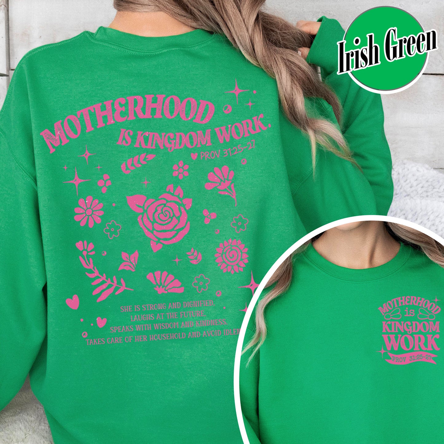 Mother’s Day Sweatshirt, Motherhood Is Kingdom Work Sweatshirt, Christian Mom Gift