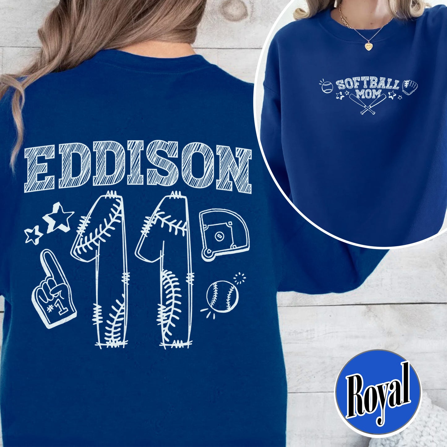 Mother’s Day Sweatshirt, Softball Mama Sweatshirt, Custom Name and Number Softball Mom Sweatshirt