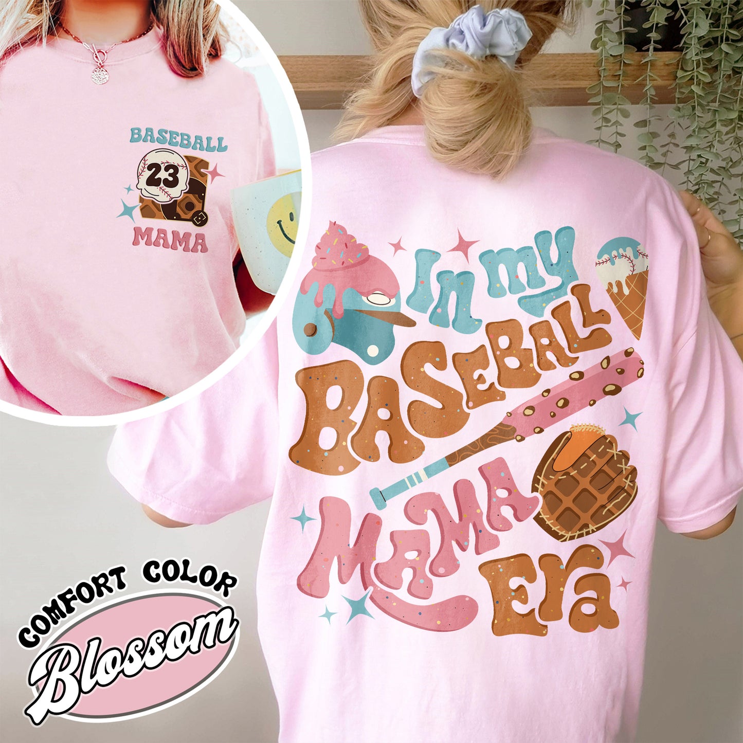 Mother’s Day Comfort Colors Shirt, Personalized Baseball Drip Mama Shirt, Custom Baseball Shirt, Baseball Shirt