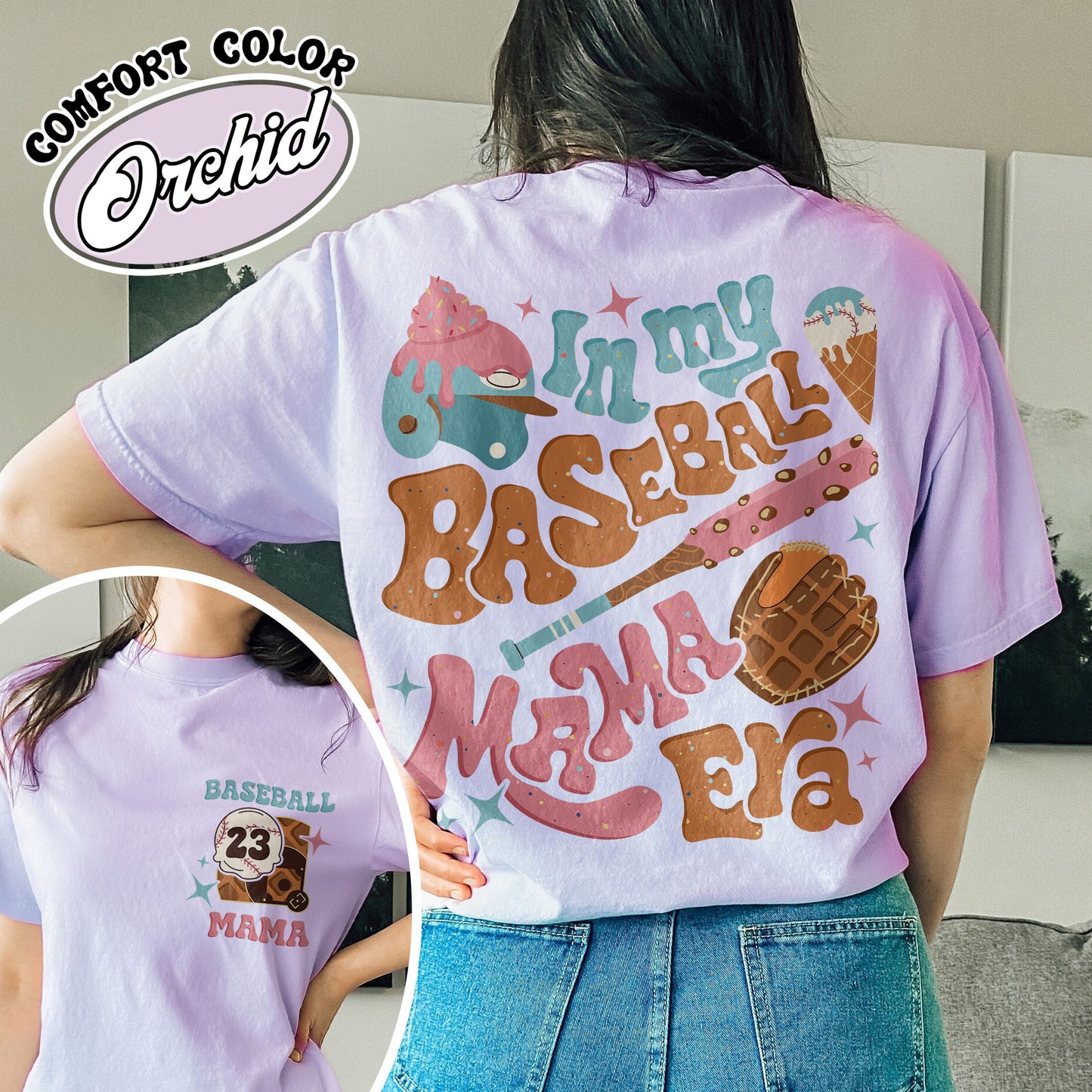 Mother’s Day Comfort Colors Shirt, Personalized Baseball Drip Mama Shirt, Custom Baseball Shirt, Baseball Shirt