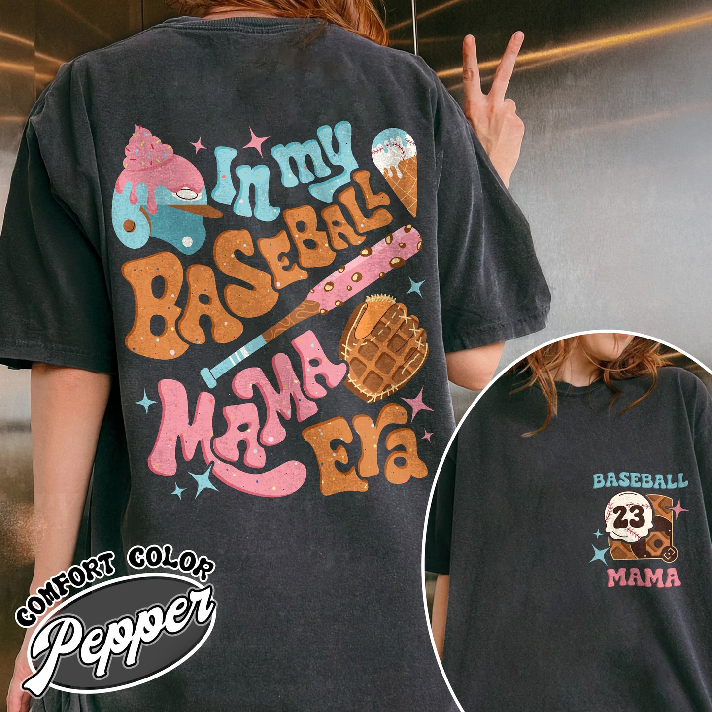 Mother’s Day Comfort Colors Shirt, Personalized Baseball Drip Mama Shirt, Custom Baseball Shirt, Baseball Shirt
