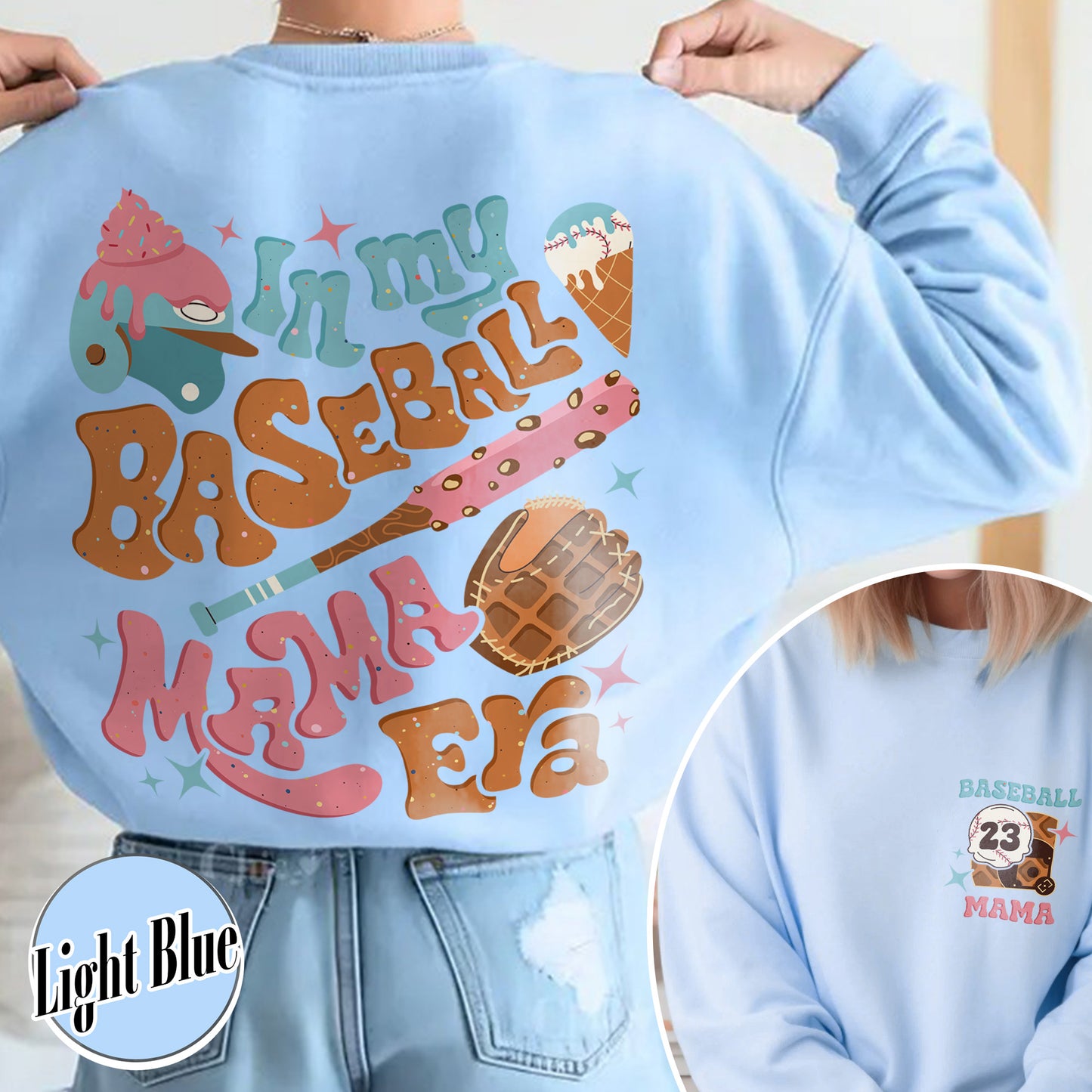 Mother’s Day Sweatshirt, Personalized Baseball Drip Mama Sweatshirt, Custom Baseball Sweatshirt, Baseball Sweatshirt