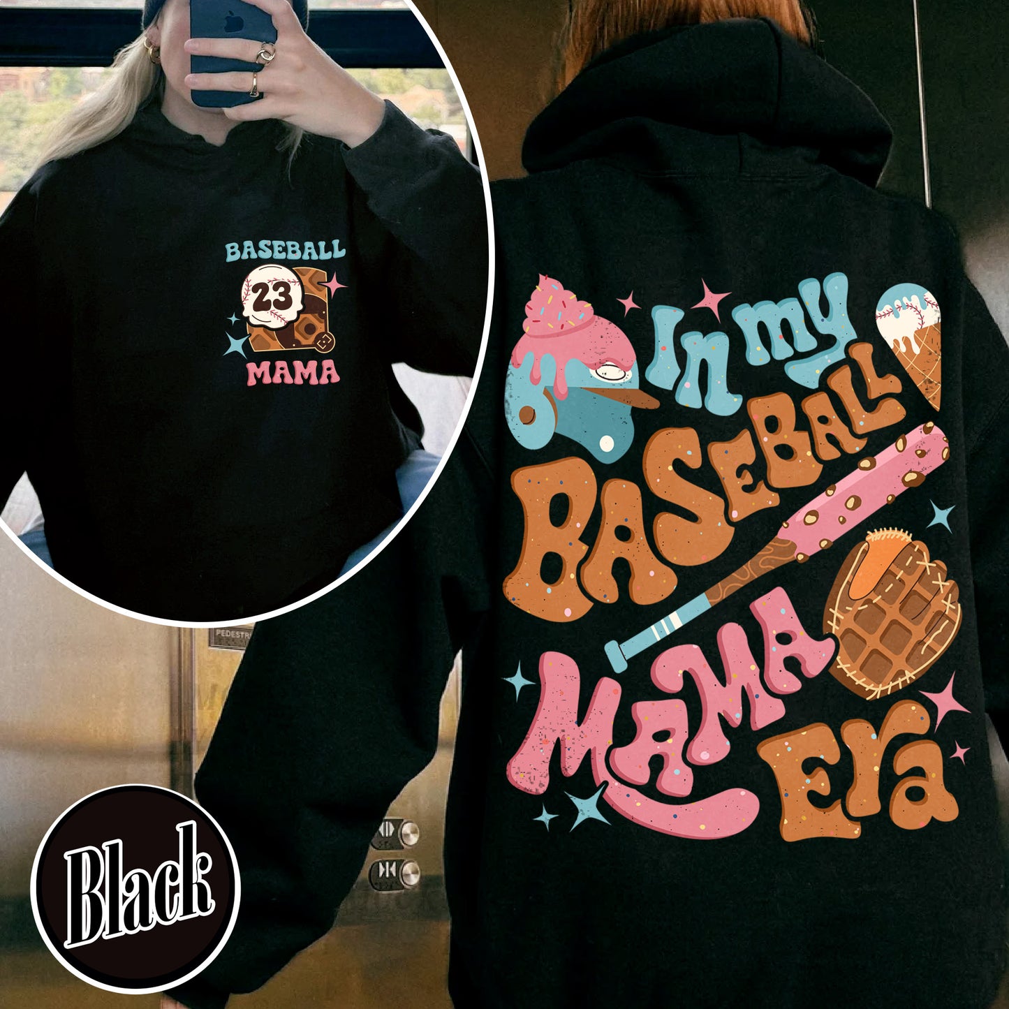 Mother’s Day Hoodie, Personalized Baseball Drip Mama Hoodie, Custom Baseball Hoodie, Baseball Hoodie
