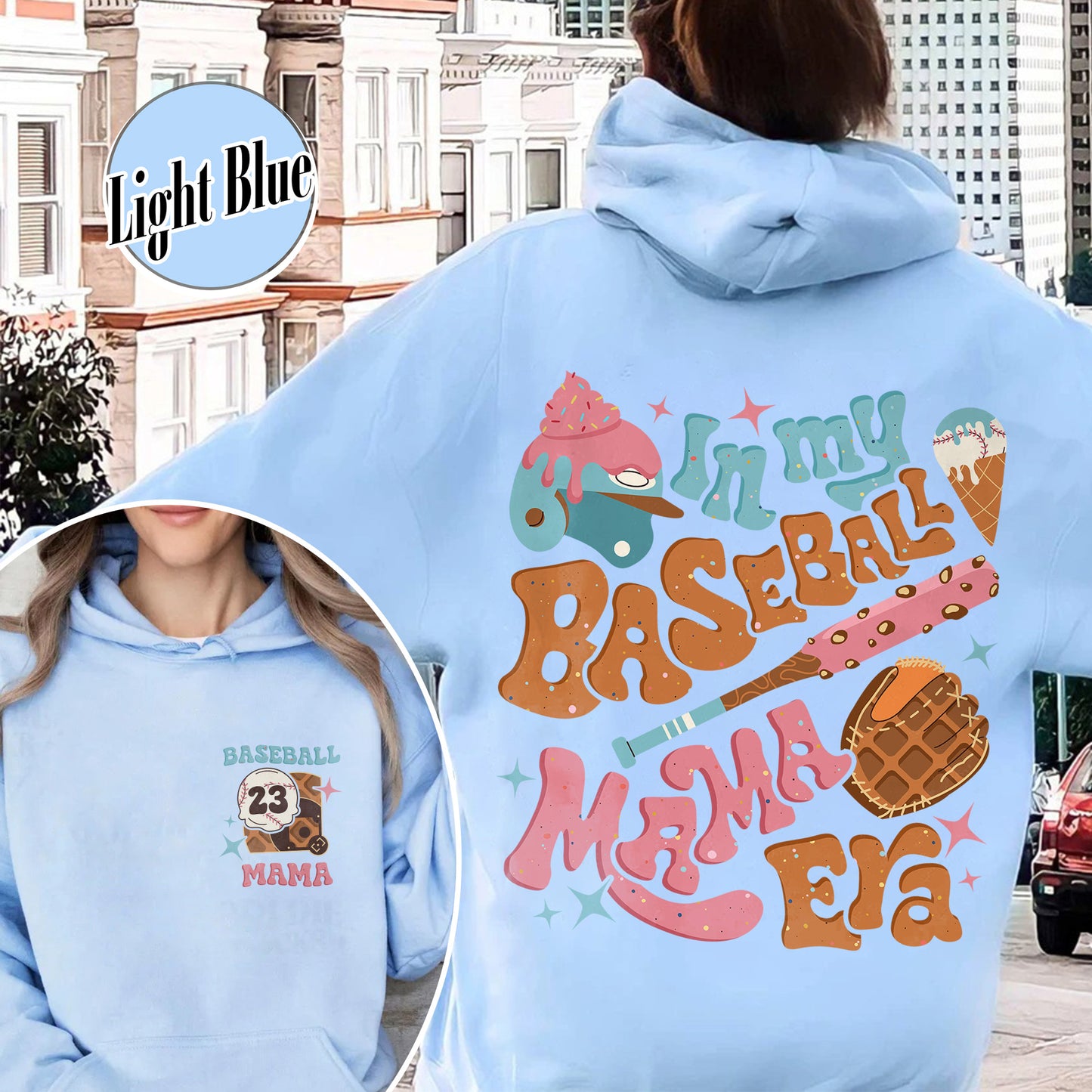 Mother’s Day Hoodie, Personalized Baseball Drip Mama Hoodie, Custom Baseball Hoodie, Baseball Hoodie