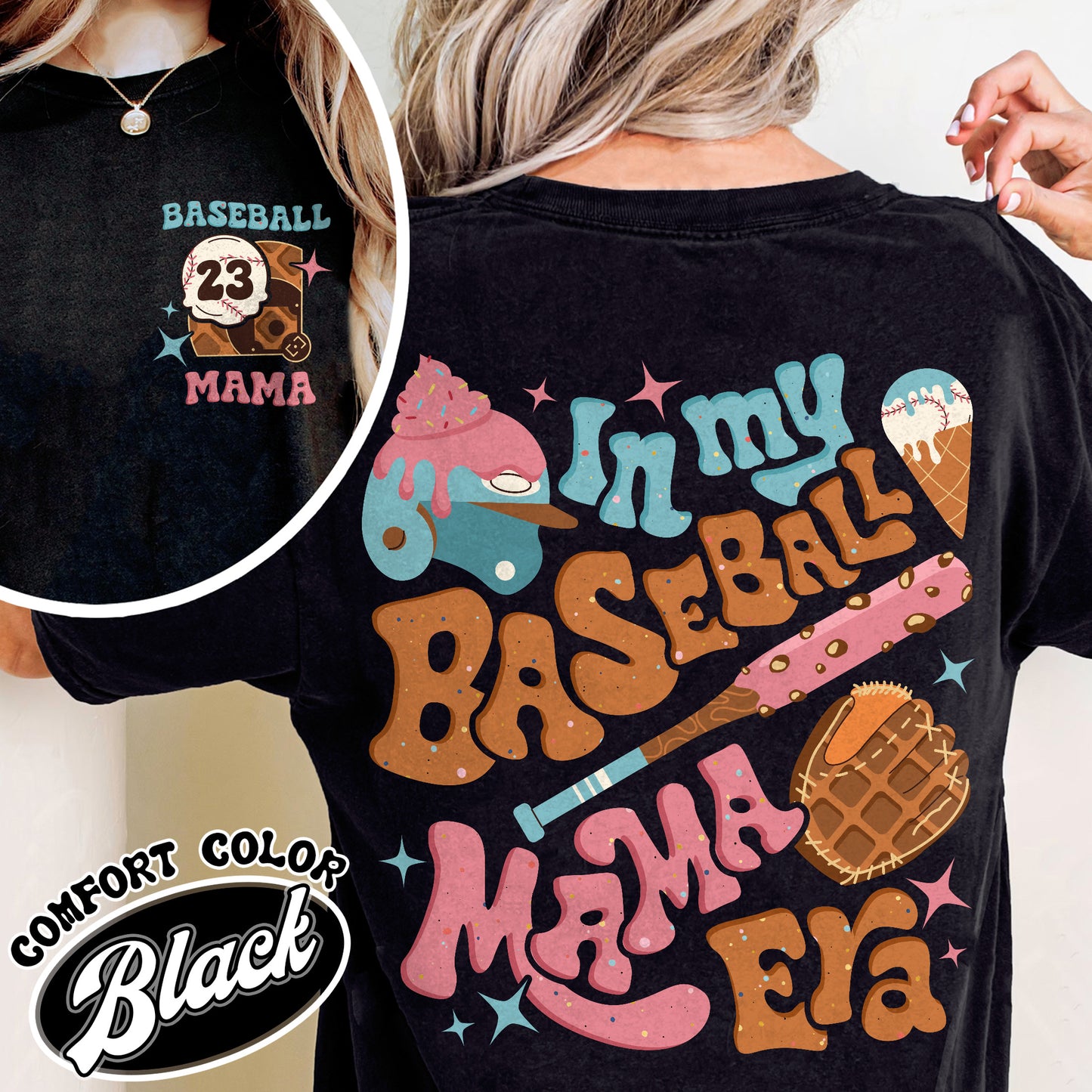 Mother’s Day Comfort Colors Shirt, Personalized Baseball Drip Mama Shirt, Custom Baseball Shirt, Baseball Shirt