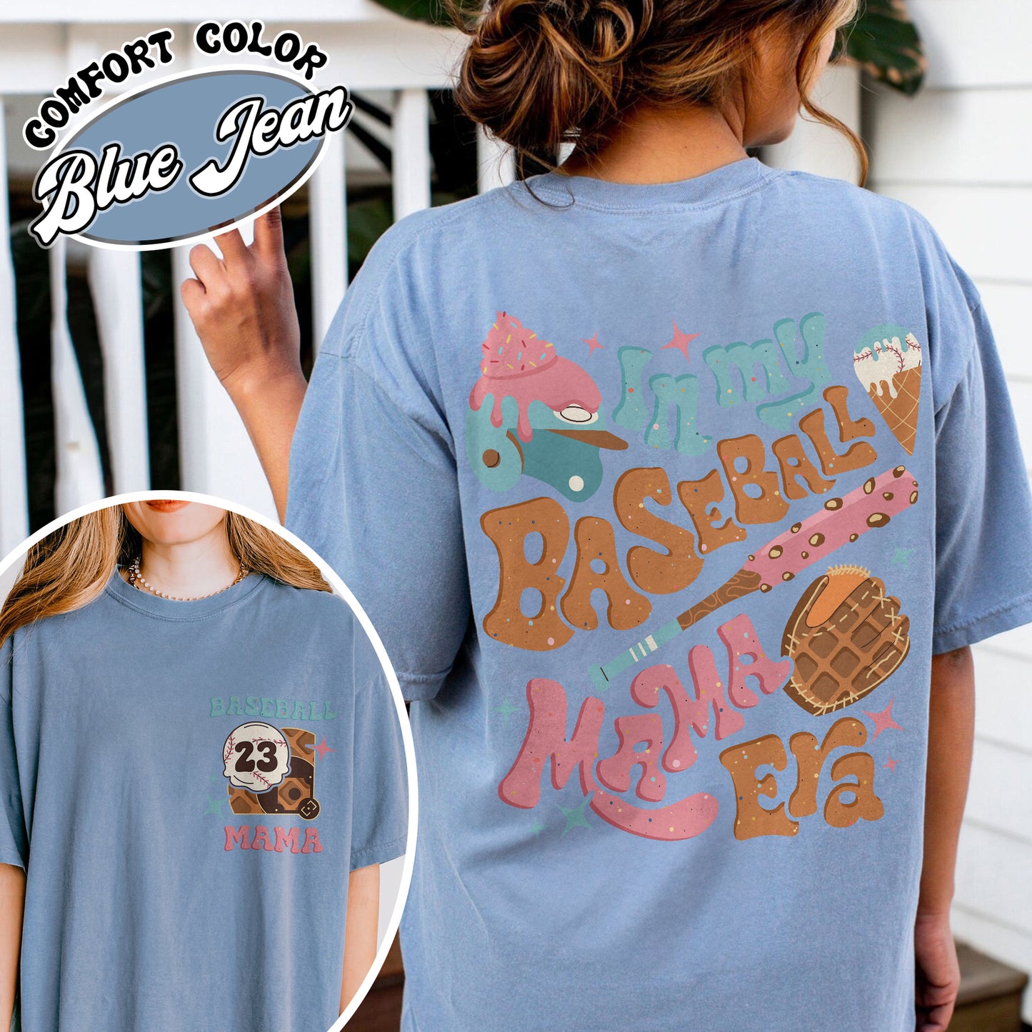 Mother’s Day Comfort Colors Shirt, Personalized Baseball Drip Mama Shirt, Custom Baseball Shirt, Baseball Shirt