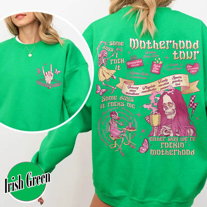 Mother's Day Sweatshirt,Motherhood Rock Skeleton Sweatshirt,Rocking Motherhood Sweatshirt