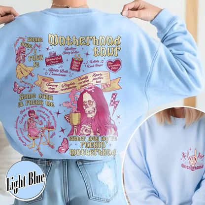 Mother's Day Sweatshirt,Motherhood Rock Skeleton Sweatshirt,Rocking Motherhood Sweatshirt