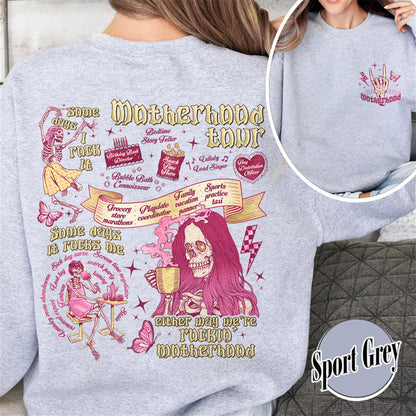 Mother's Day Sweatshirt,Motherhood Rock Skeleton Sweatshirt,Rocking Motherhood Sweatshirt