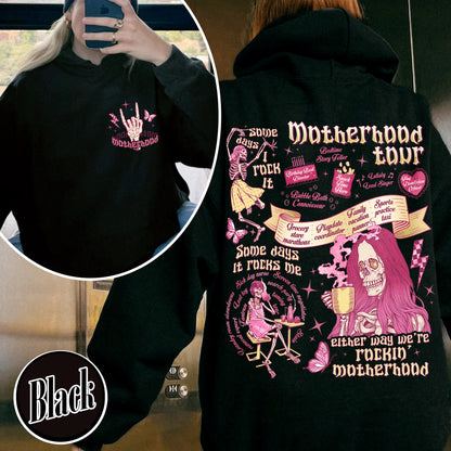 Mother's Day Hoodie,Motherhood Rock Skeleton Hoodie,Rocking Motherhood Hoodie