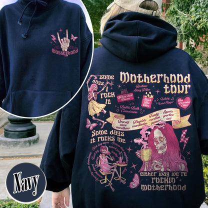 Mother's Day Hoodie,Motherhood Rock Skeleton Hoodie,Rocking Motherhood Hoodie