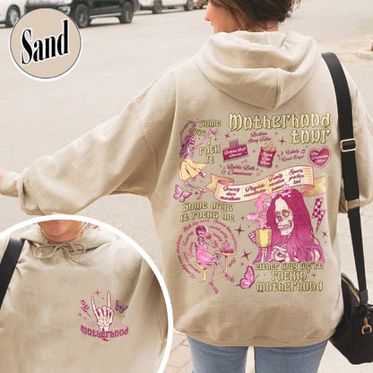 Mother's Day Hoodie,Motherhood Rock Skeleton Hoodie,Rocking Motherhood Hoodie