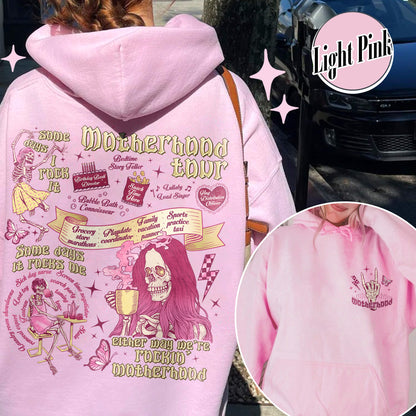Mother's Day Hoodie,Motherhood Rock Skeleton Hoodie,Rocking Motherhood Hoodie