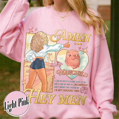 Music Lovers Sweatshirt,Manchild Sweatshirt,Short and Sweat,Manchild Lyric Sweatshirt, Sab Carp Sweatshirt