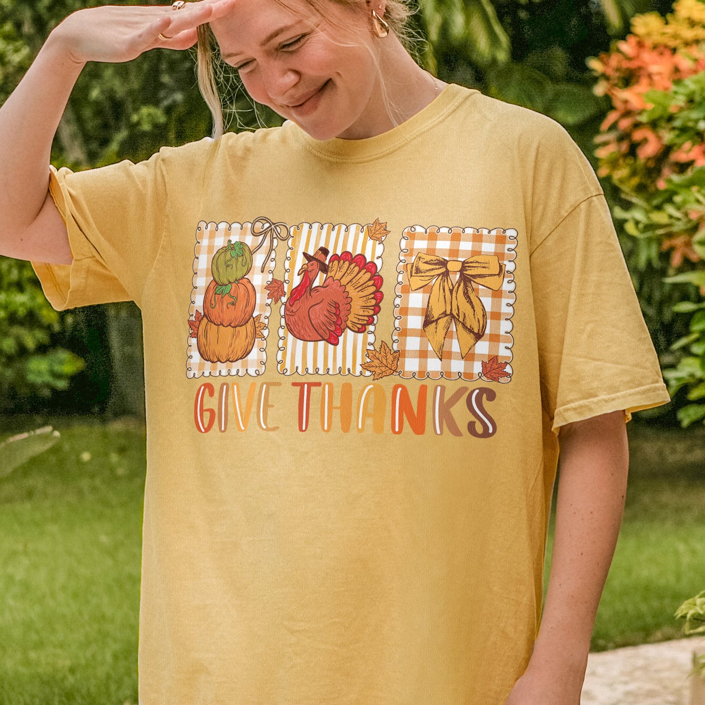 Thanksgiving Holiday, Give Thanks Coquette, Fall Pumpkin Turkey, Grateful Thankful Blessed, Autumn Gift Tshirt