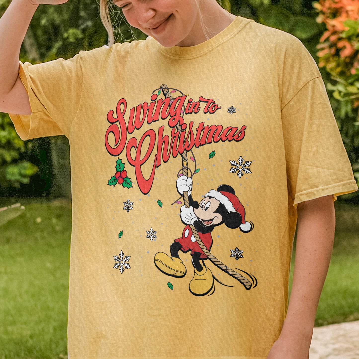 Swing Into Christmas Shirt: Funny Mickey Christmas Tee, Cute Holiday Shirt, Festive Disney Christmas Outfit Tshirt