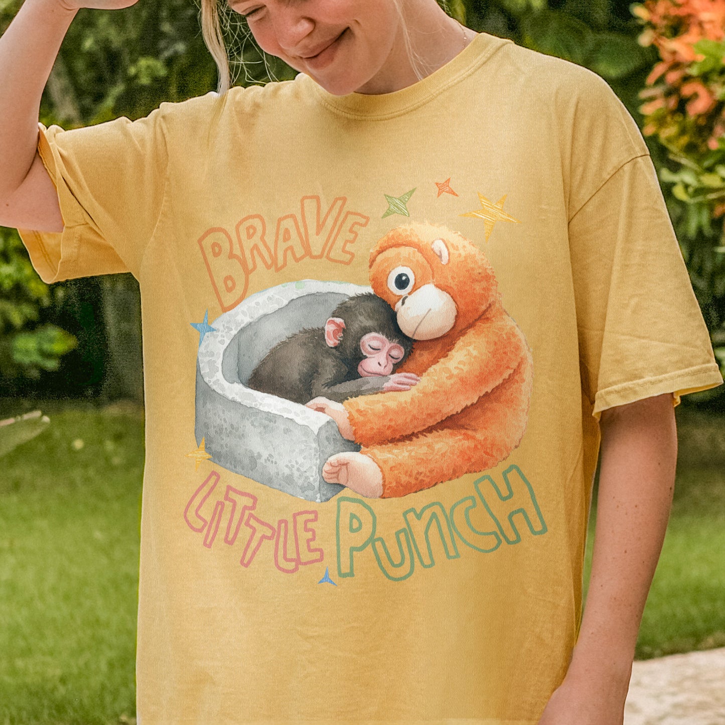 Punch the Monkey, Hang In There Punch, Team Punch, Baby Monkey Holding Plush Toy, Animal Lover Gift Tshirt