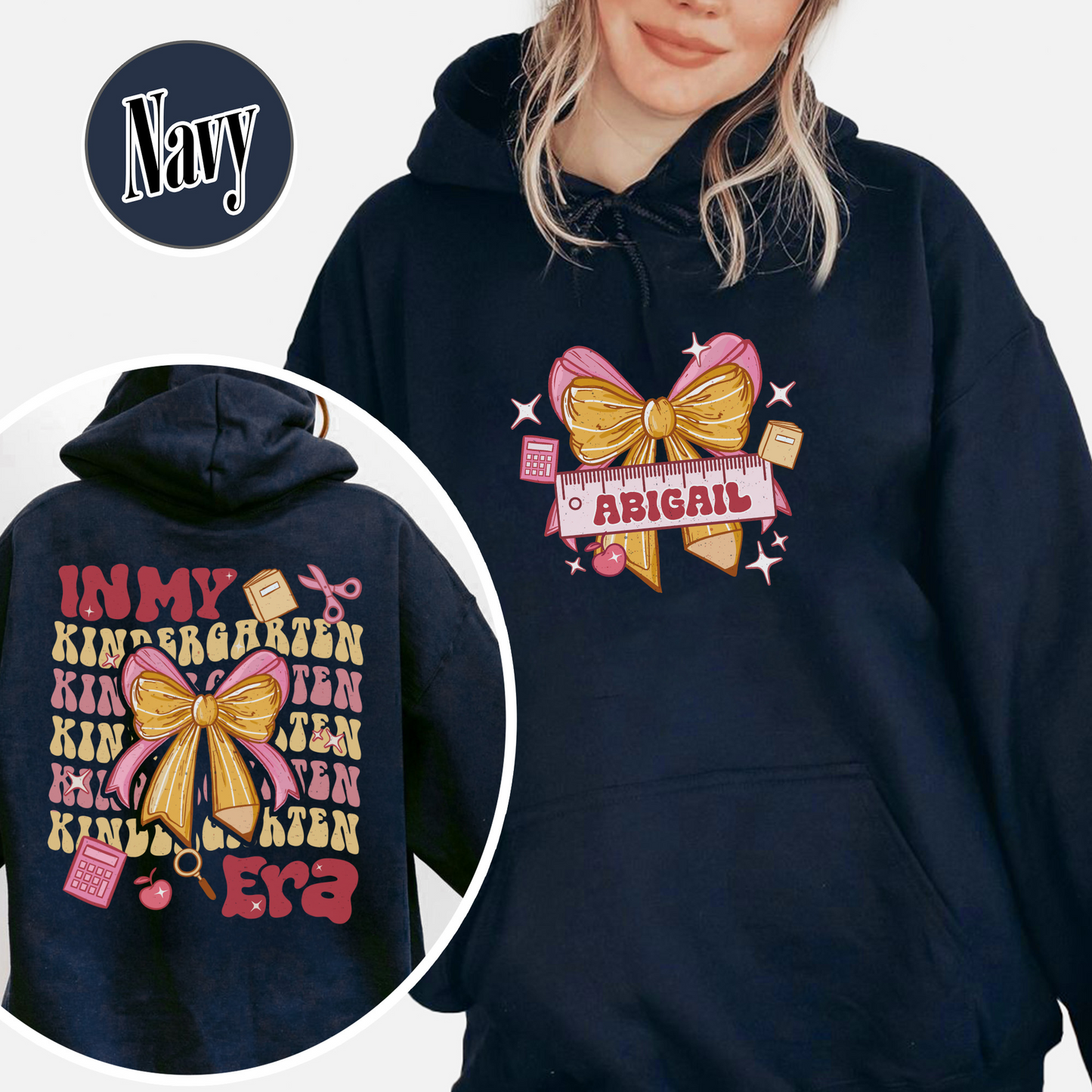 Back to School Hoodie, in My Kindergarten Era Hoodie, Custom Name Kinder Hoodie