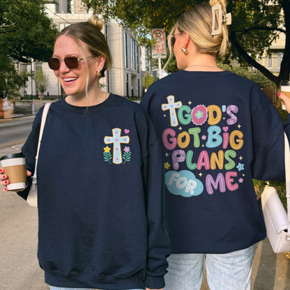 God’s Got Big Plans For Me Sweatshirt, Christian Kids Sweatshirt, Faith Graphic Sweatshirt, Religious Gift Sweatshirt