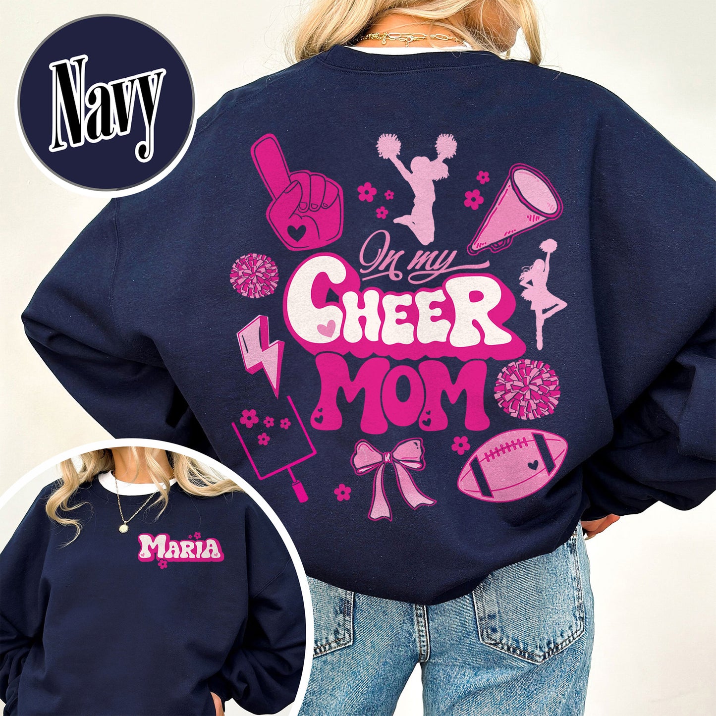 Football Mom Sweatshirt, In My Cheer Mom Era Sweatshirt, Custom Cheer Mom Summit Sweatshirt