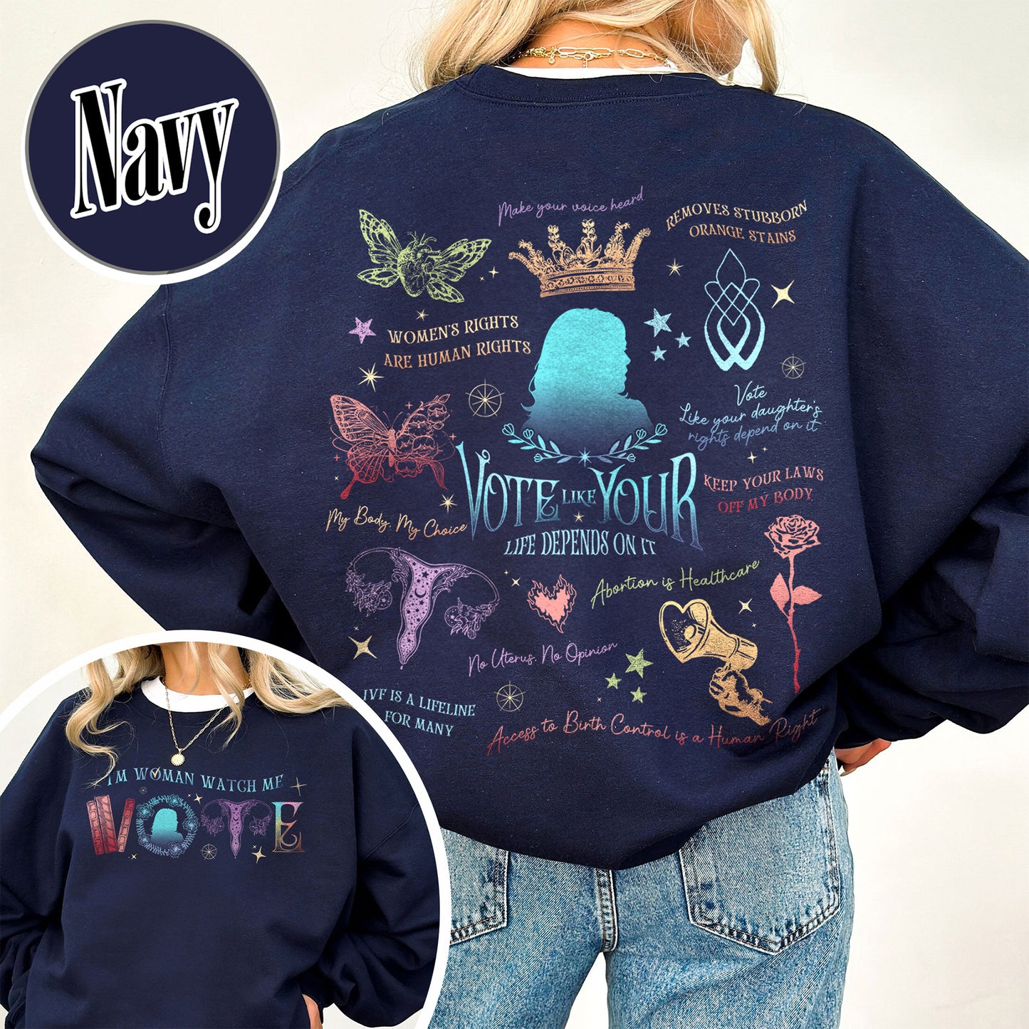 Election Sweatshirt, Vote Like Your Granddaughter’s Rights Depend on It Sweatshirt, Vote-Vote Sweatshirt