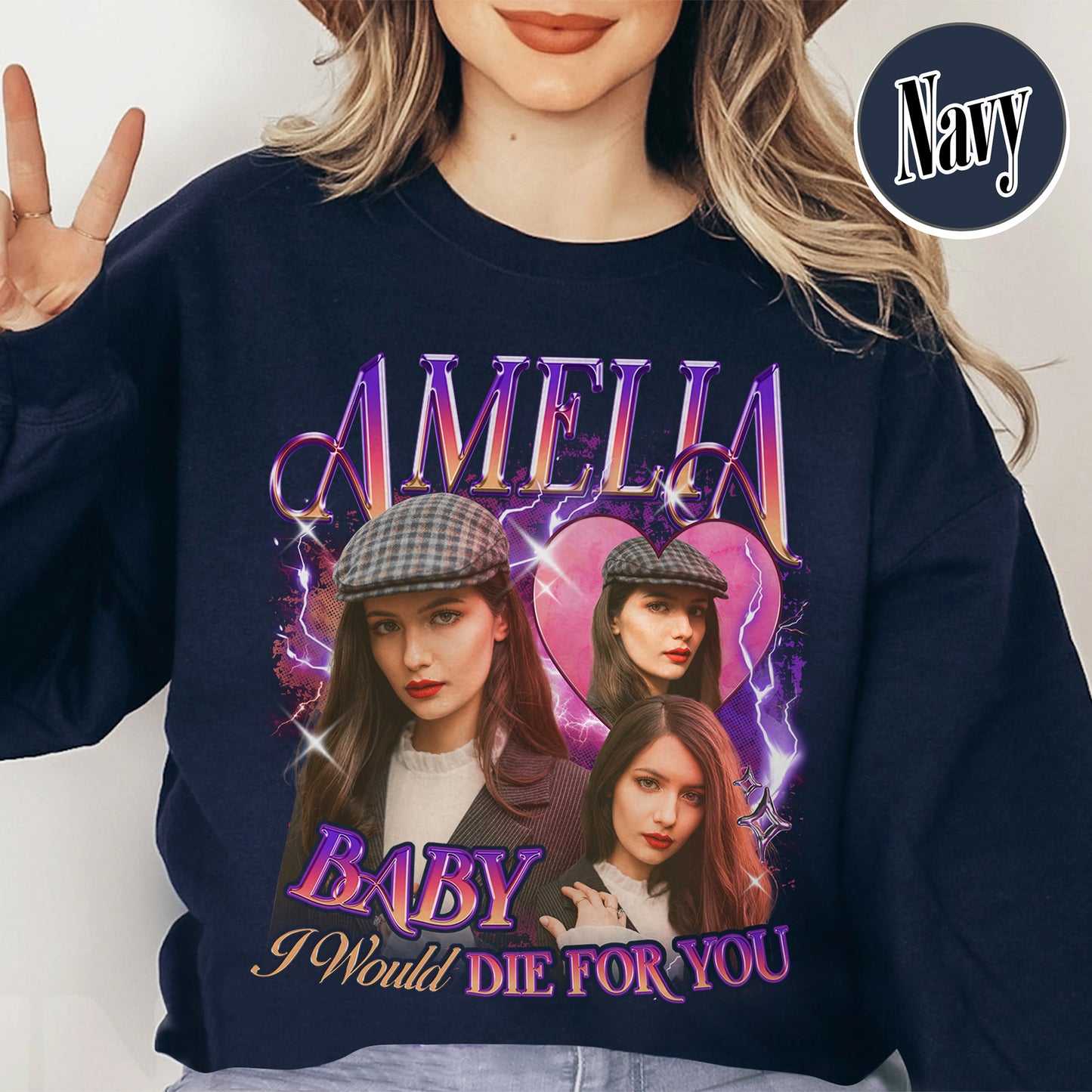 Custom Girlfriend Photo Sweatshirt, Make Your Own Sweatshirt Picture, Sweatshirt With Girlfriend Face