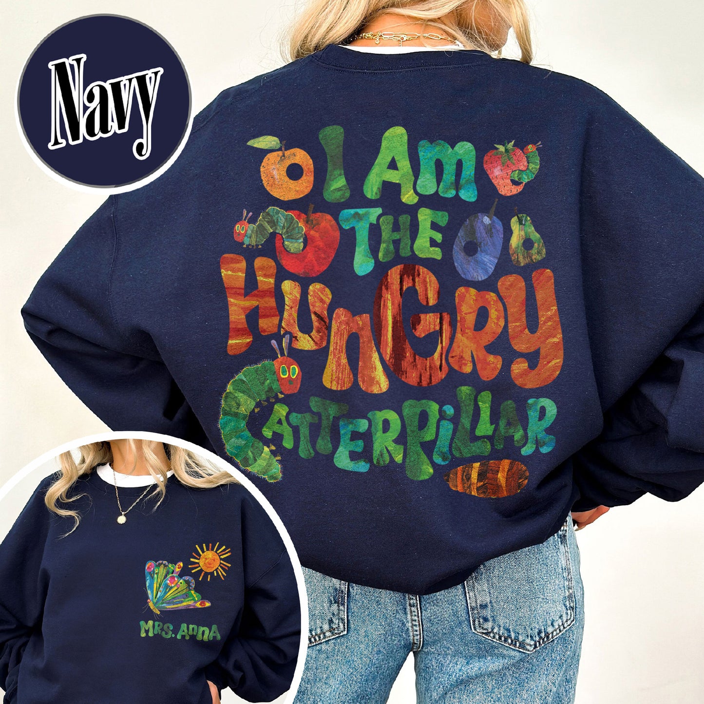 Custom Family Sweatshirt, Matching, Hungry Caterpillar, Back to School, Baby First Birthday