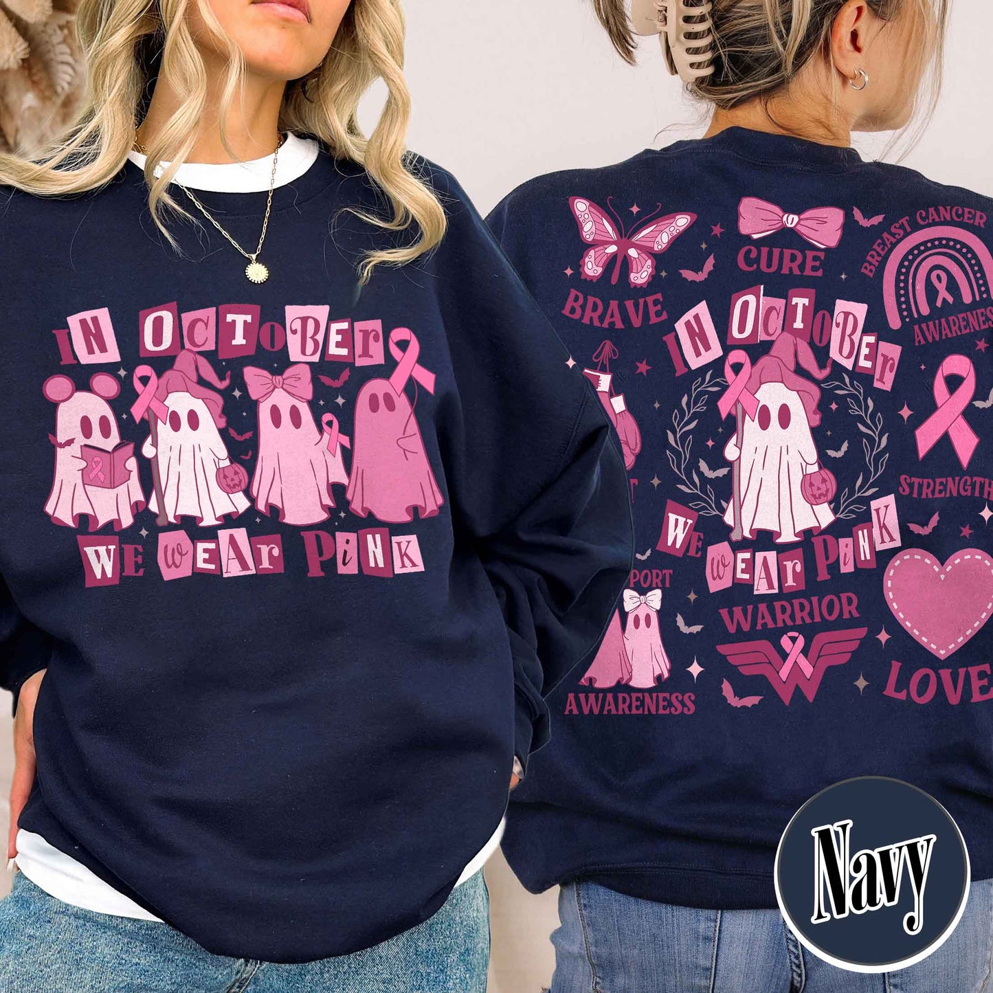Breast Cancer Awareness Sweatshirt, Breast Cancer Support Squad Sweatshirt, in October We Wear Pink Sweatshirt