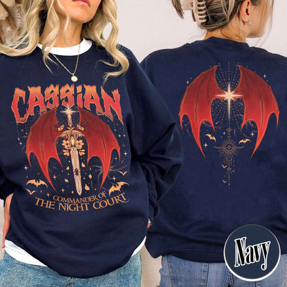 Acotar Sweatshirt Cassian, Velaris City Of Starlight Acotar Two-sided Sweatshirt, The Night Court Sweatshirt, Court Of Dreams, Cassian, Booklover Sweatshirt