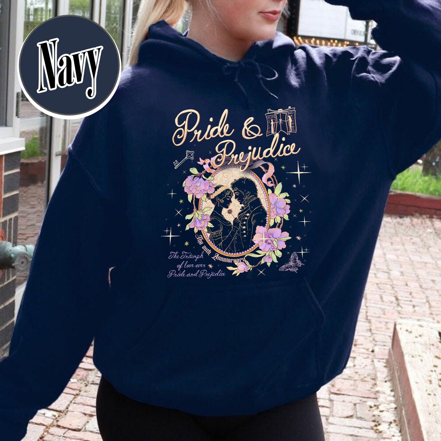 Bookish Hoodie, Pride and Prejudice 20th Anniversary Hoodie for Fan, Pemberley Hoodie