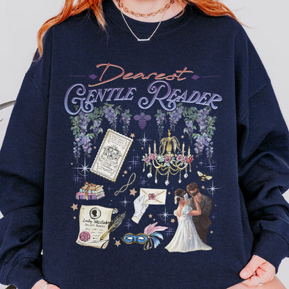 Dearest Gentle Reader, Regency Romance Aesthetic, Bridgerton Inspired Gift for Book Lovers Sweatshirt