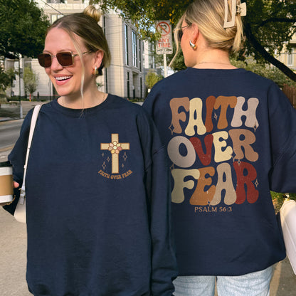 Faith Over Fear Christian Psalm Sweatshirt