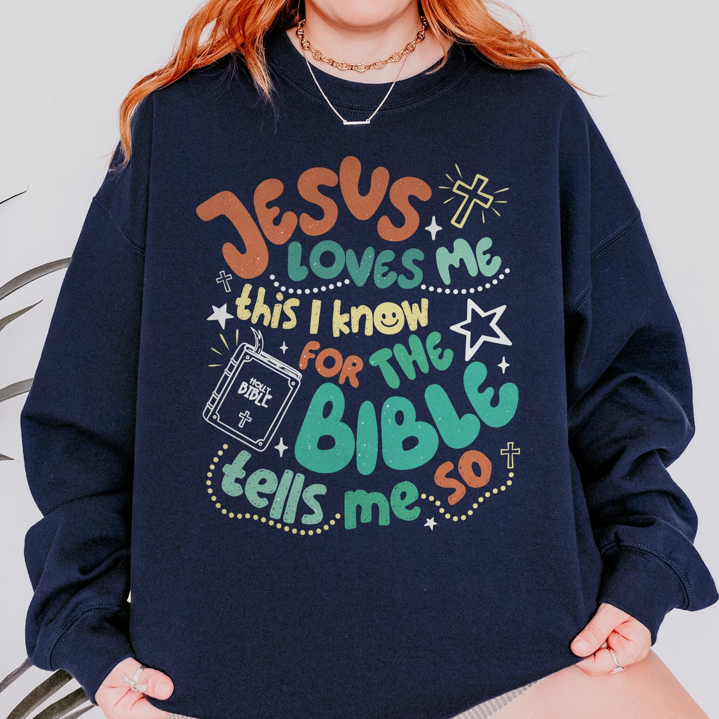 Jesus Loves Me This I Know Sweatshirt: Christian Bible Verse Sweatshirt, Kids Youth Faith Sweatshirt
