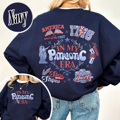 Patriotic Sweatshirt, America Retro Sweatshirt, Red White And Blue, Independence Day, Usa Flag, 4th Of July, Fourth Of July Sweatshirt