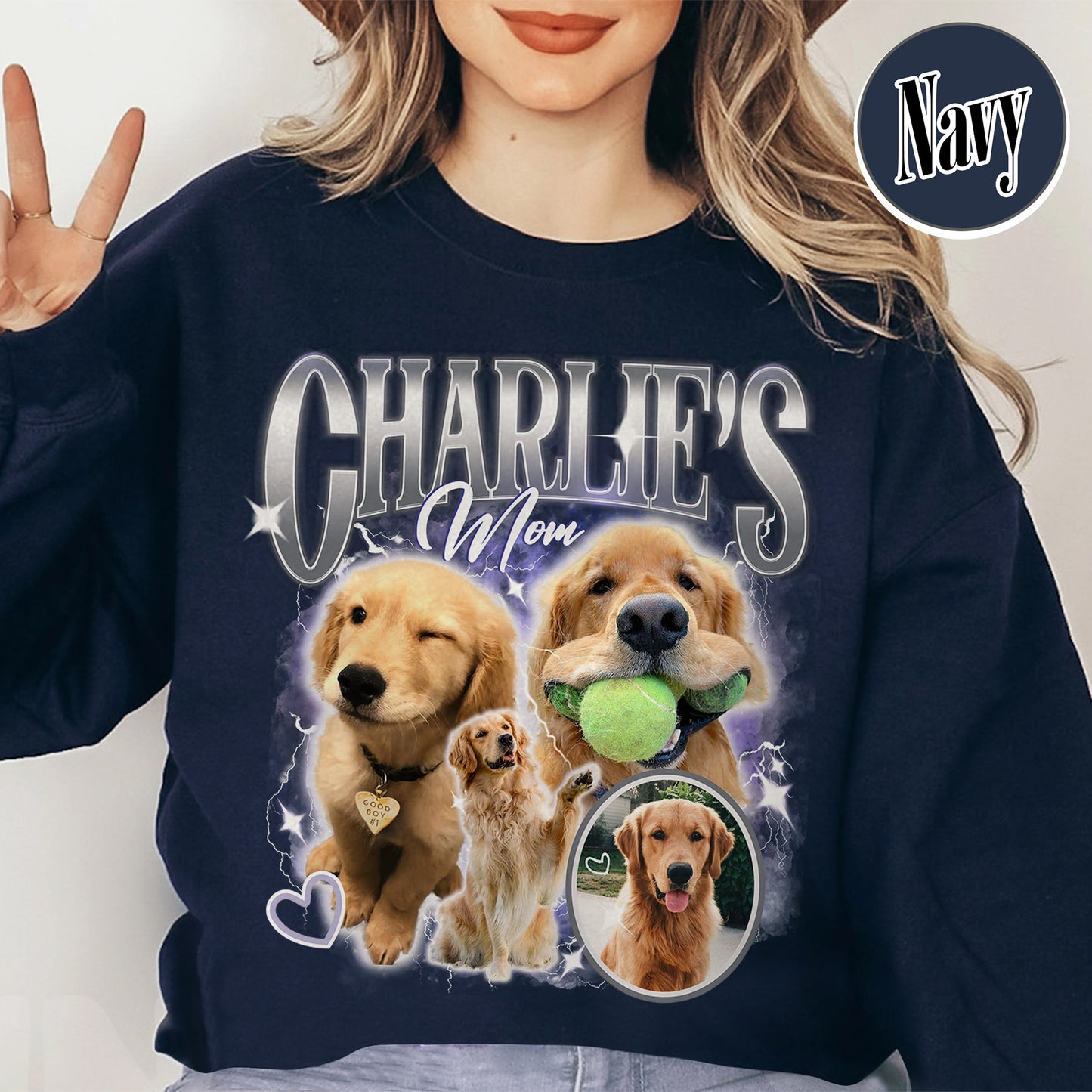 Pet Lover Sweatshirt, Pet Custom Vintage Washed Sweatshirt, Custom Dog Cat Mom Sweatshirt