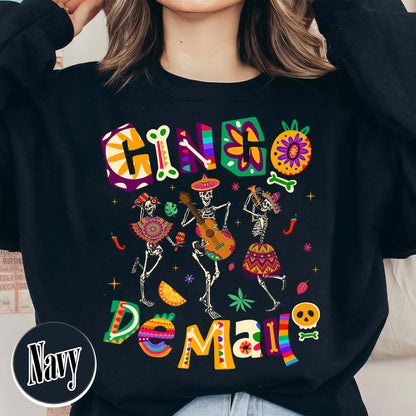 Cinco De Mayo Sweatshirt, Skeleton Dabbing, Skeleton Cinco De Mayo,Taco Sweatshirt, Lets Fiesta Sweatshirt,Mexican Fiesta,
