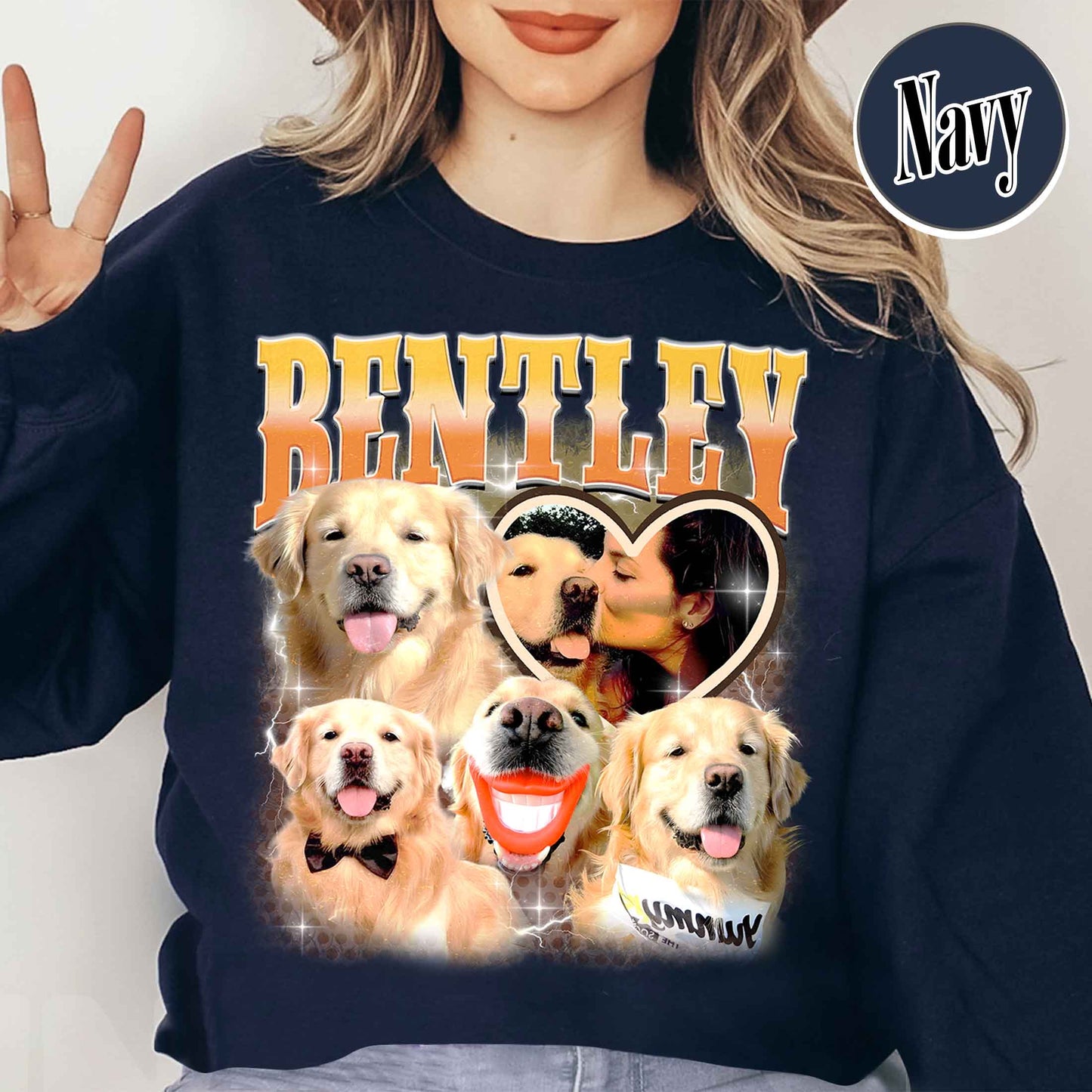 Custom Sweatshirt, Custom Pet Photo Sweatshirt, Custom Retro Dog Bootleg Sweatshirt, Pet Lovers Gift