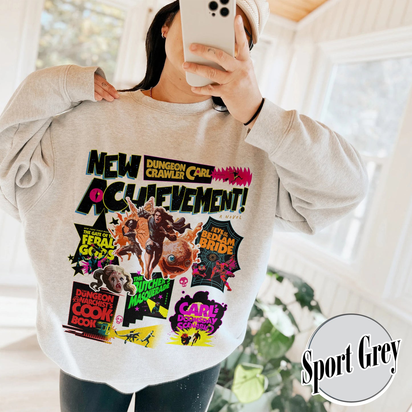 New Achievement Dungeon Sweatshirt, New Achievement Dungeon Crawler Carl Sweatshirt, Sci-Fi Book Lover Sweatshirt, Dungeon Crawler Carl Series Sweatshirt