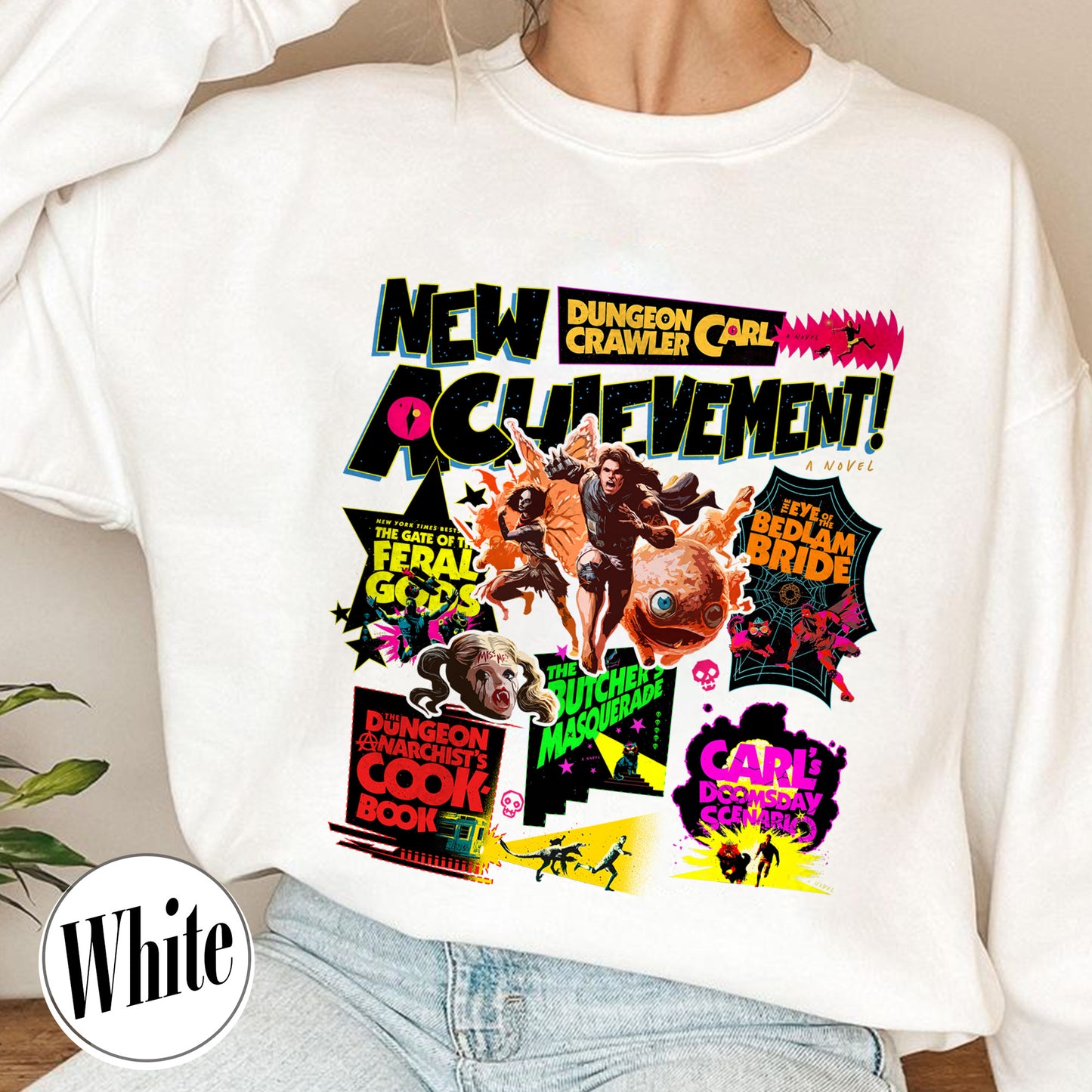 New Achievement Dungeon Sweatshirt, New Achievement Dungeon Crawler Carl Sweatshirt, Sci-Fi Book Lover Sweatshirt, Dungeon Crawler Carl Series Sweatshirt