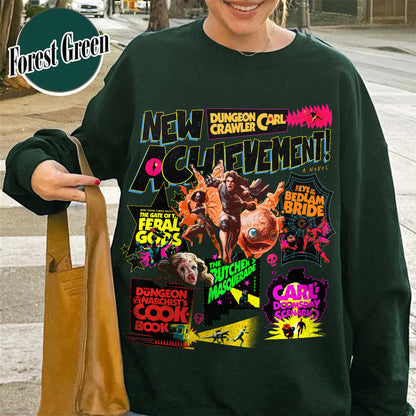 New Achievement Dungeon Sweatshirt, New Achievement Dungeon Crawler Carl Sweatshirt, Sci-Fi Book Lover Sweatshirt, Dungeon Crawler Carl Series Sweatshirt