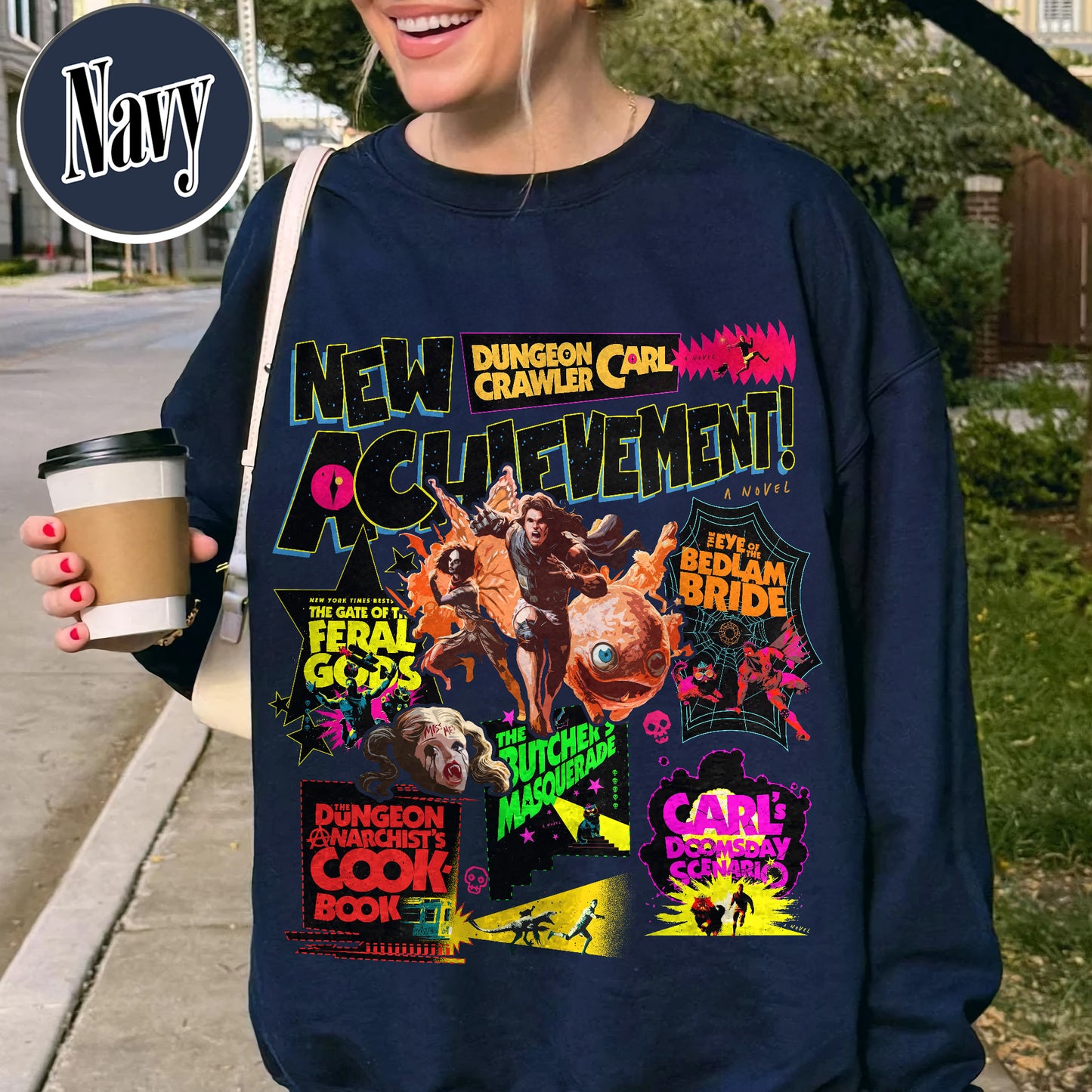 New Achievement Dungeon Sweatshirt, New Achievement Dungeon Crawler Carl Sweatshirt, Sci-Fi Book Lover Sweatshirt, Dungeon Crawler Carl Series Sweatshirt