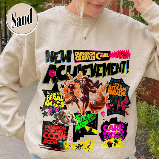 New Achievement Dungeon Sweatshirt, New Achievement Dungeon Crawler Carl Sweatshirt, Sci-Fi Book Lover Sweatshirt, Dungeon Crawler Carl Series Sweatshirt