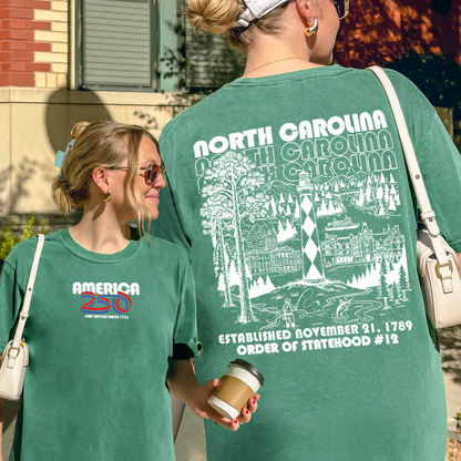 America 250 - USA 250th Anniversary - North Carolina - One Nation Since 1776 - American Heritage Tshirt