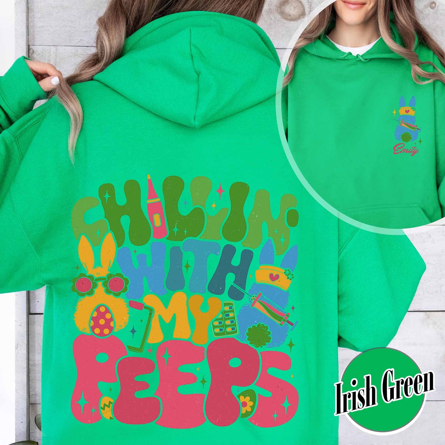 Nurse Easter Hoodie,Nurse Easter Hoodie, Chillin with My Peeps Easter Bunny Hoodie,Doctor Easter Hoodie