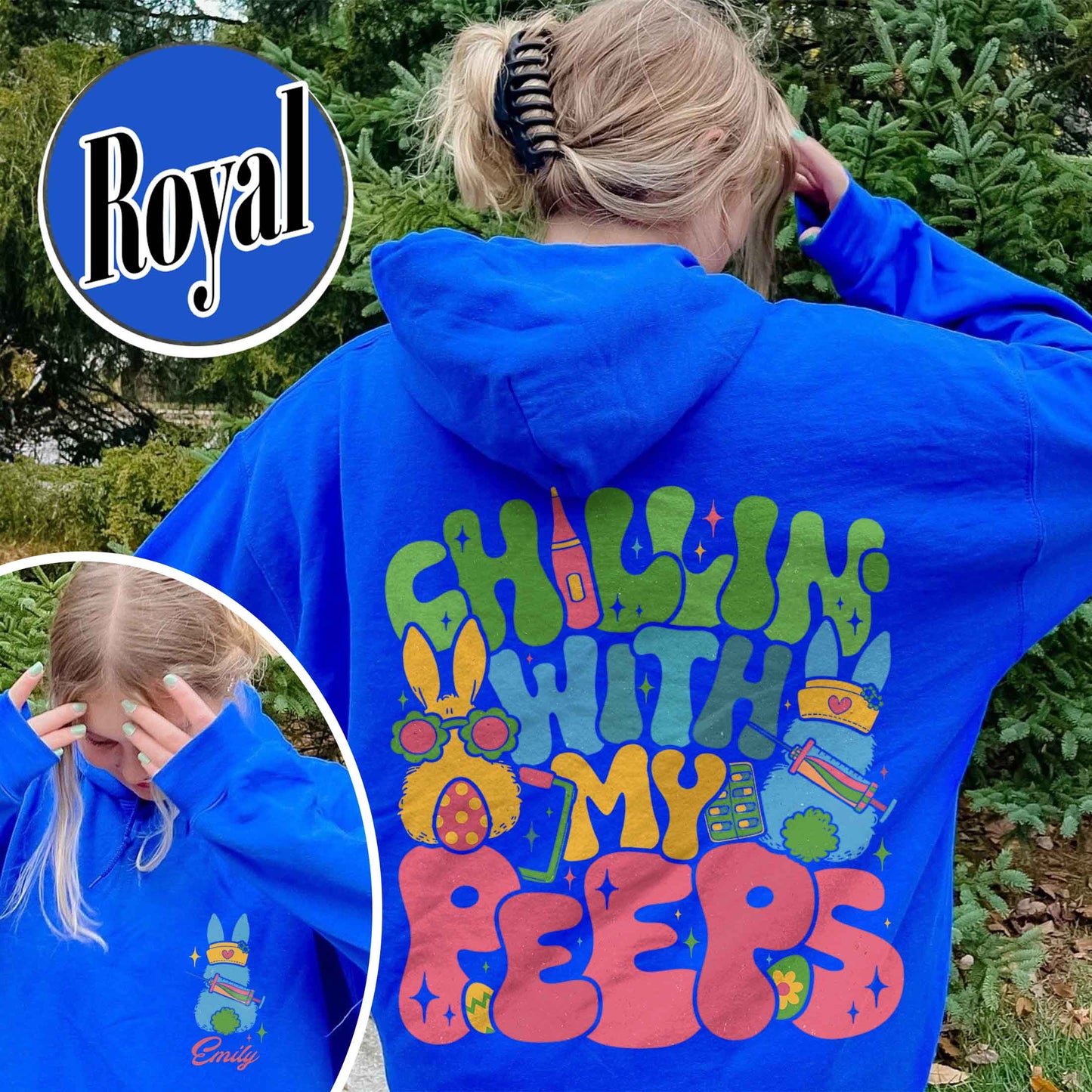 Nurse Easter Hoodie,Nurse Easter Hoodie, Chillin with My Peeps Easter Bunny Hoodie,Doctor Easter Hoodie