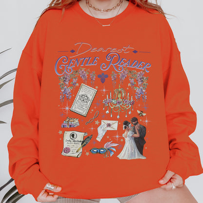 Dearest Gentle Reader, Regency Romance Aesthetic, Bridgerton Inspired Gift for Book Lovers Sweatshirt